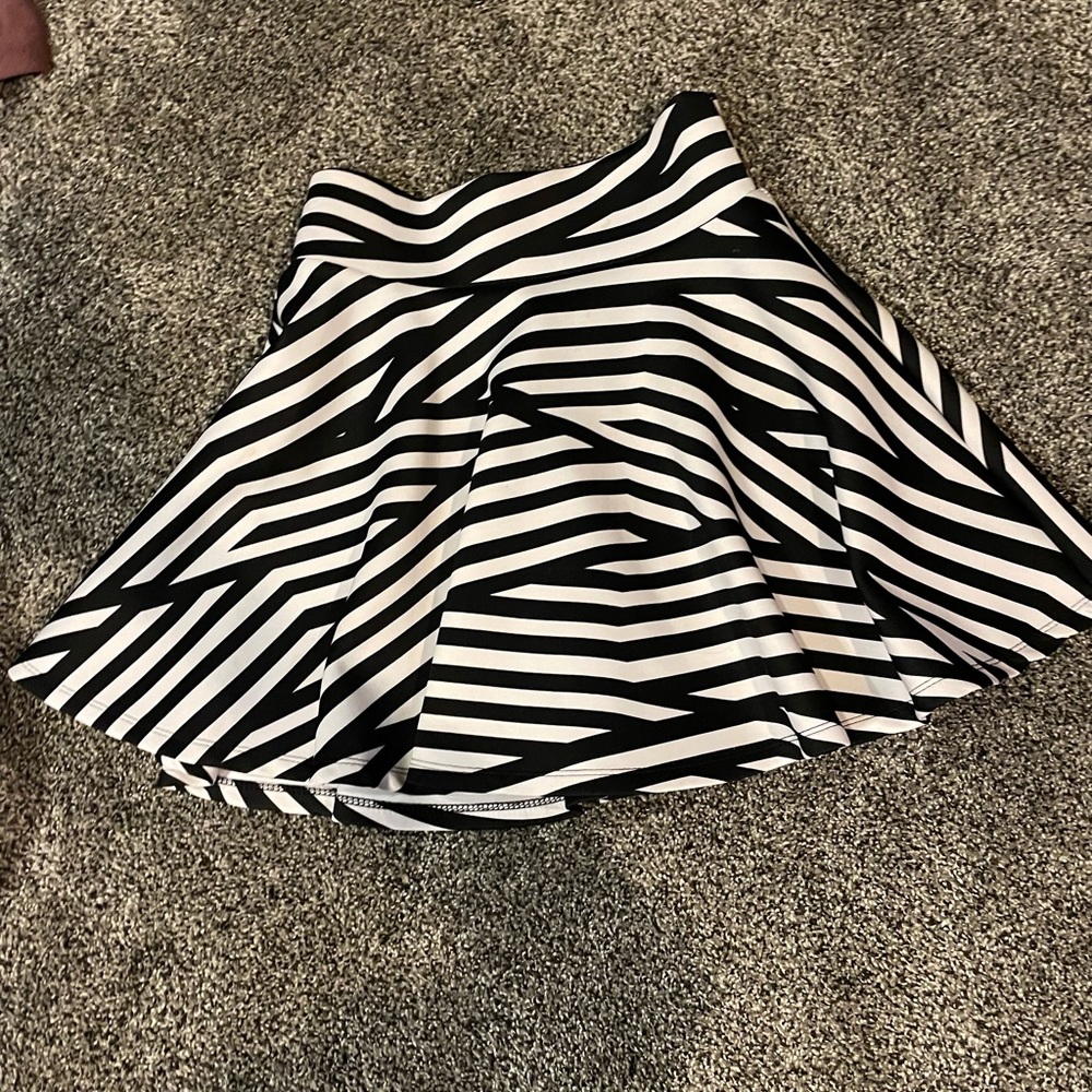 Black and White Striped MiniSkirt